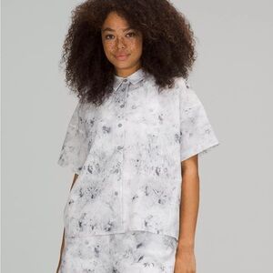 [6] Lululemon Full Day Ahead Short Sleeve Shirt Aquila Rhino Grey Size 6